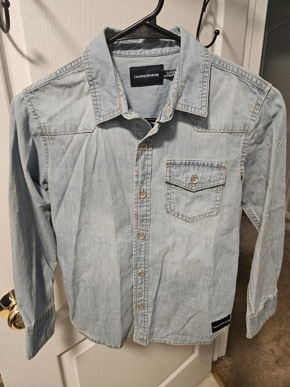 Calvin Klein Light Blue Denim Button-Up Shirt